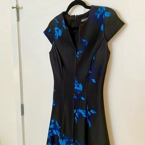 Julia Jordan black floral cocktail dress, A-line cut, size 4
